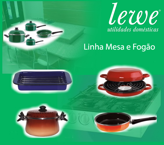 produtos esmaltados LEWE para mesa e fogao